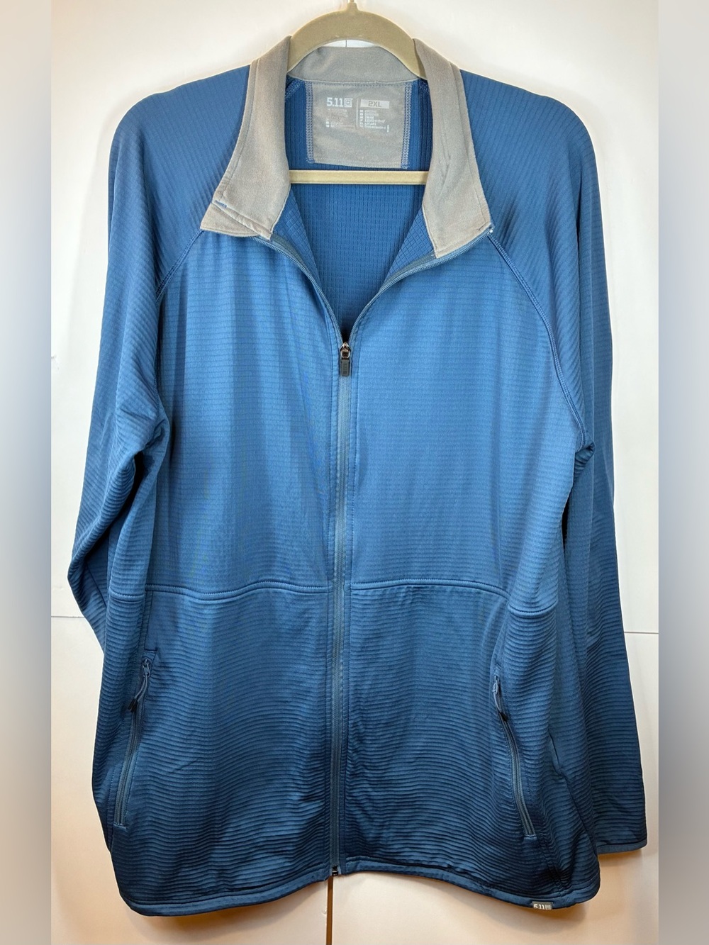 5.11 Tactical Blue Full Zip Performance Jacket 2XL Waffle Knit Lightweight